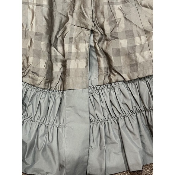 Burberry London Double Breasted Belted Green Gray Ruffled Trench Coat Sz US 6 - Picture 15 of 16